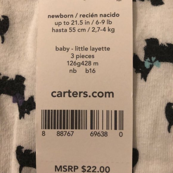 EUC Baby Girl Carter's Print Bodysuits & Scottie Dog Pants Set - size newborn - Picture 3 of 16